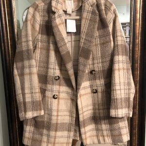 NWT H&M plaid jacket/pea coat